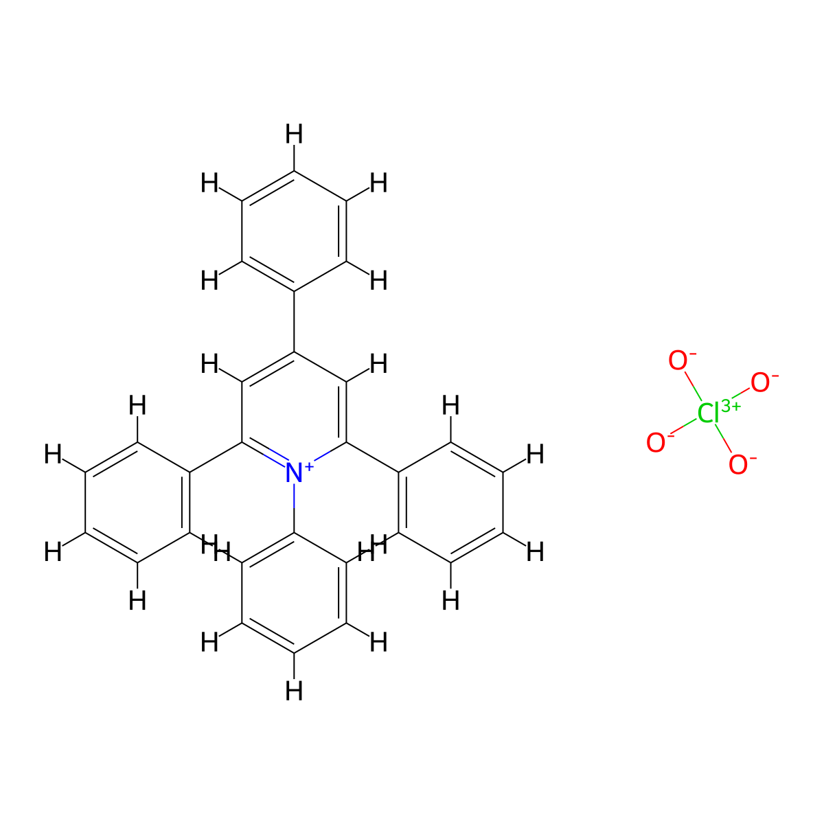 1,2,4,6-Tetraphenylpyridin-1-ium perchlorate molecular structure, CAS 25506-69-8