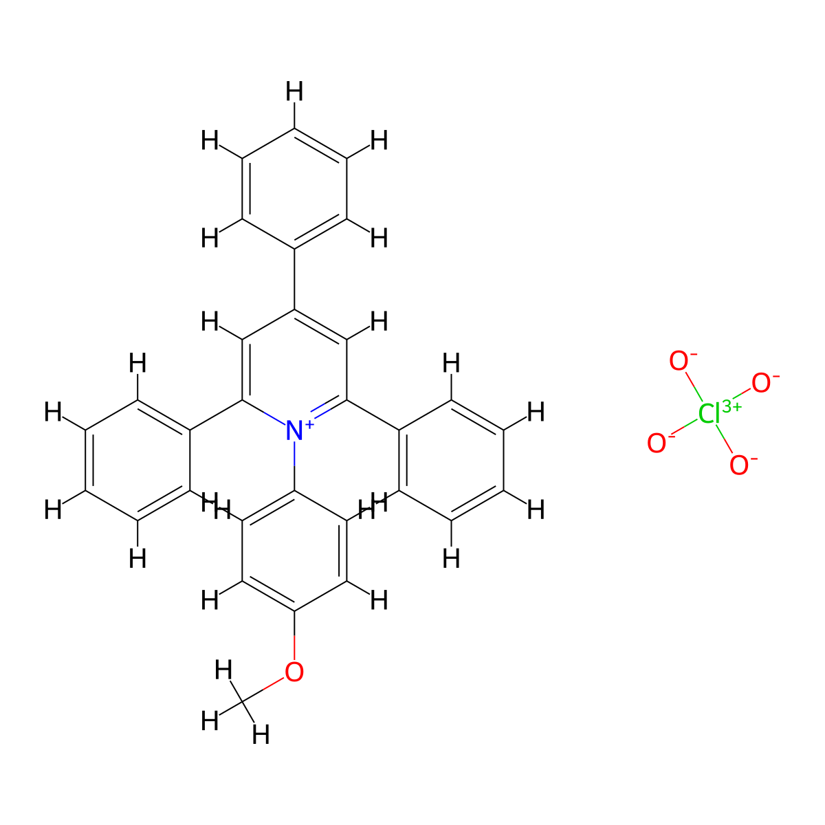 1-(4-Methoxyphenyl)-2,4,6-triphenylpyridinium perchlorate molecular structure, CAS 25506-72-3