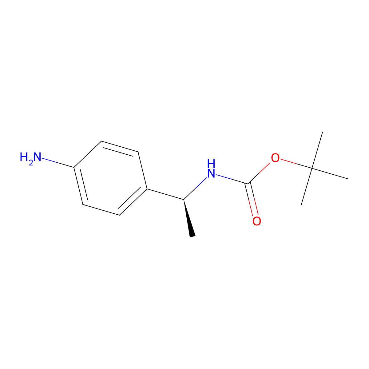 tert-Butyl (S)-(1-(4-aminophenyl)ethyl)carbamate molecular structure, CAS 255060-77-6
