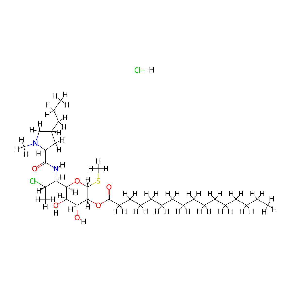 Clindamycin Palmitate Hydrochloride molecular structure, CAS 25507-04-4