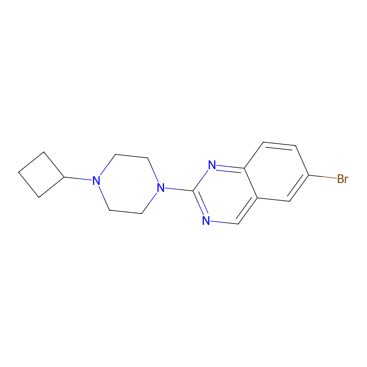 6-Bromo-2-(4-cyclobutylpiperazin-1-yl)quinazoline molecular structure, CAS 2550719-59-8