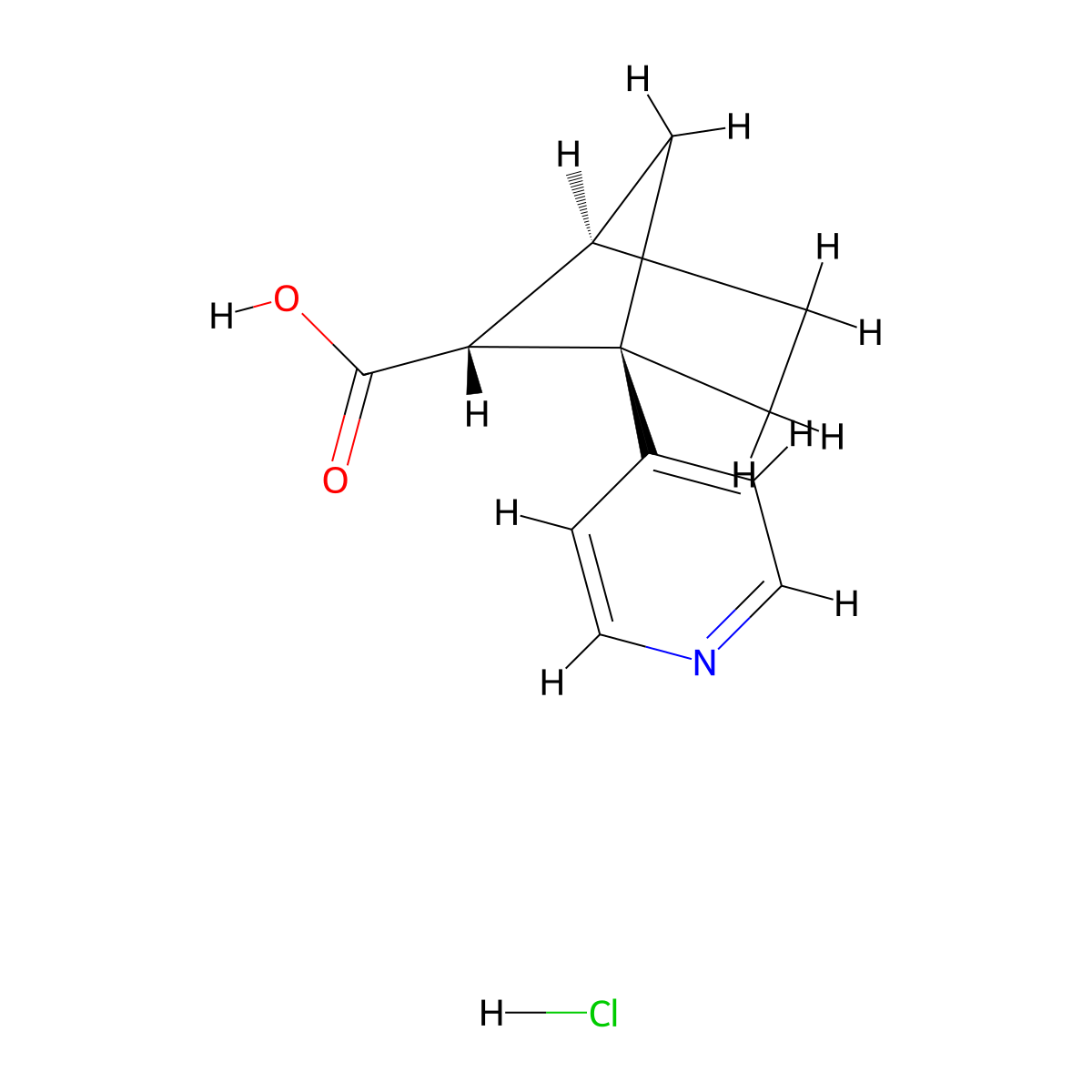 (1R,4R,5R)-Rel-1-(4-pyridyl)bicyclo[2.1.1]hexane-5-carboxylic acid hydrochloride molecular structure, CAS 2550795-18-9