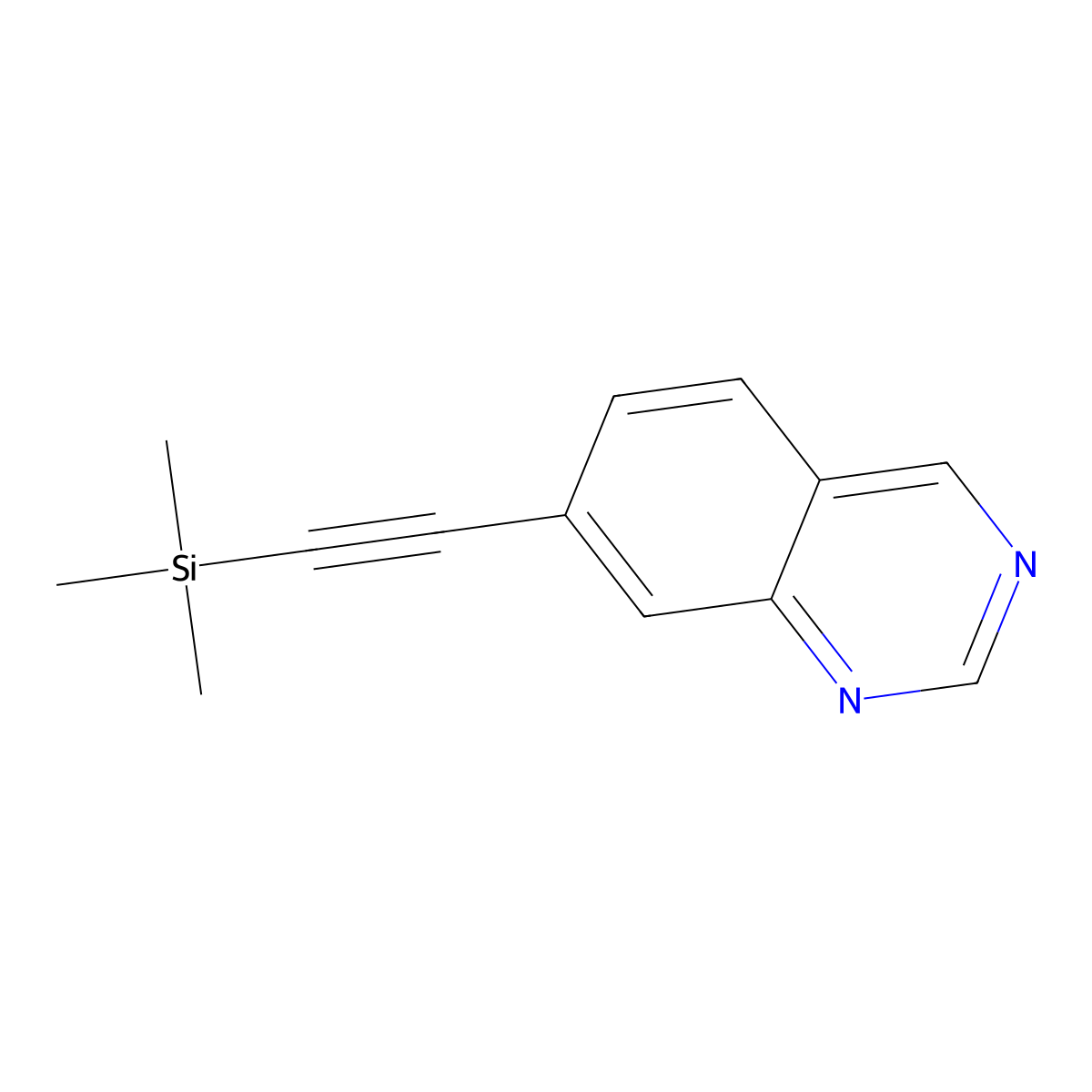 7-[2-(Trimethylsilyl)ethynyl]quinazoline molecular structure, CAS 2550868-35-2