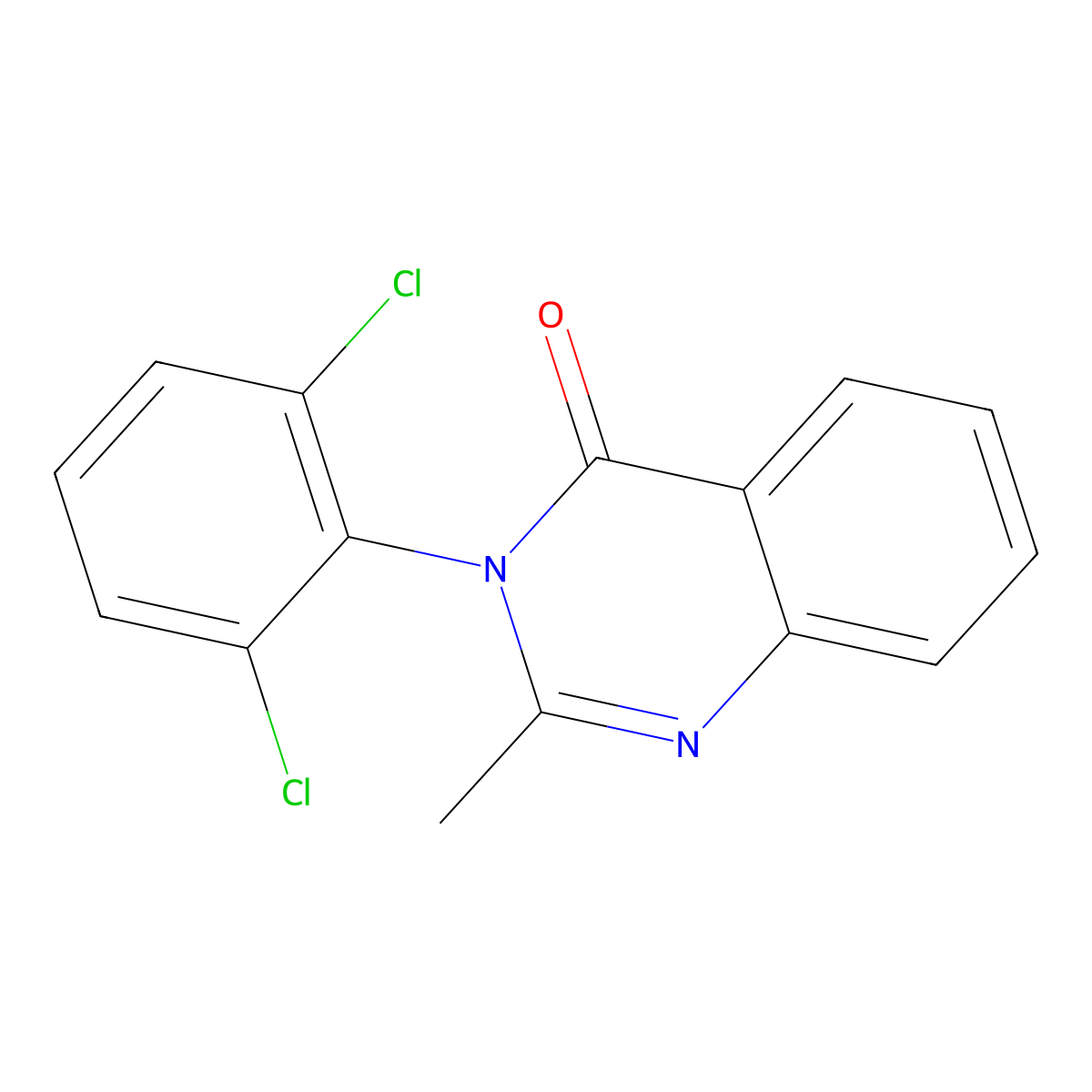 4(3H)-Quinazolinone, 3-(2,6-dichlorophenyl)-2-methyl- molecular structure, CAS 25509-06-2