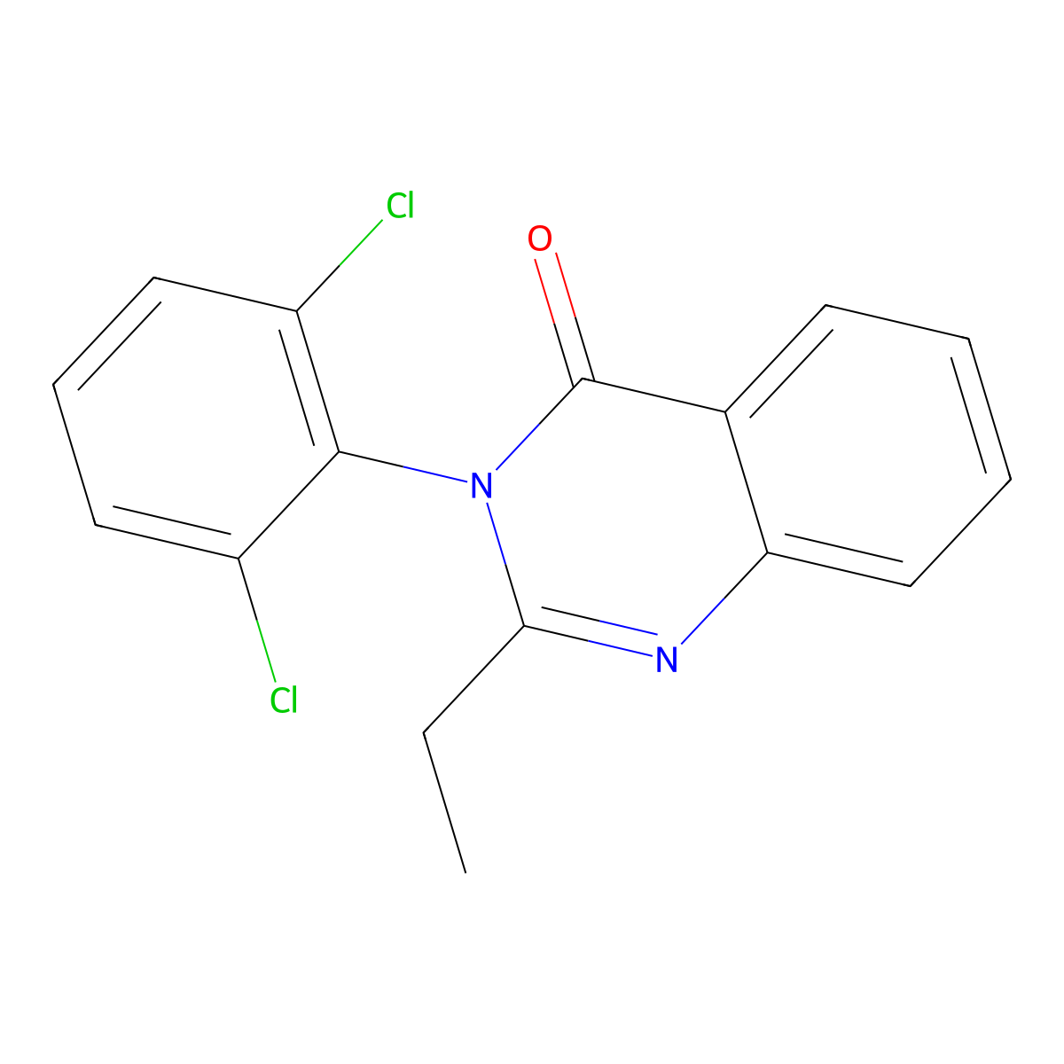 Cloroqualone molecular structure, CAS 25509-07-3