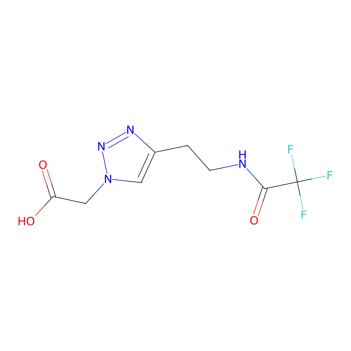 2-{4-[2-(2,2,2-trifluoroacetamido)ethyl]-1H-1,2,3-triazol-1-yl}acetic acid molecular structure, CAS 2550909-54-9