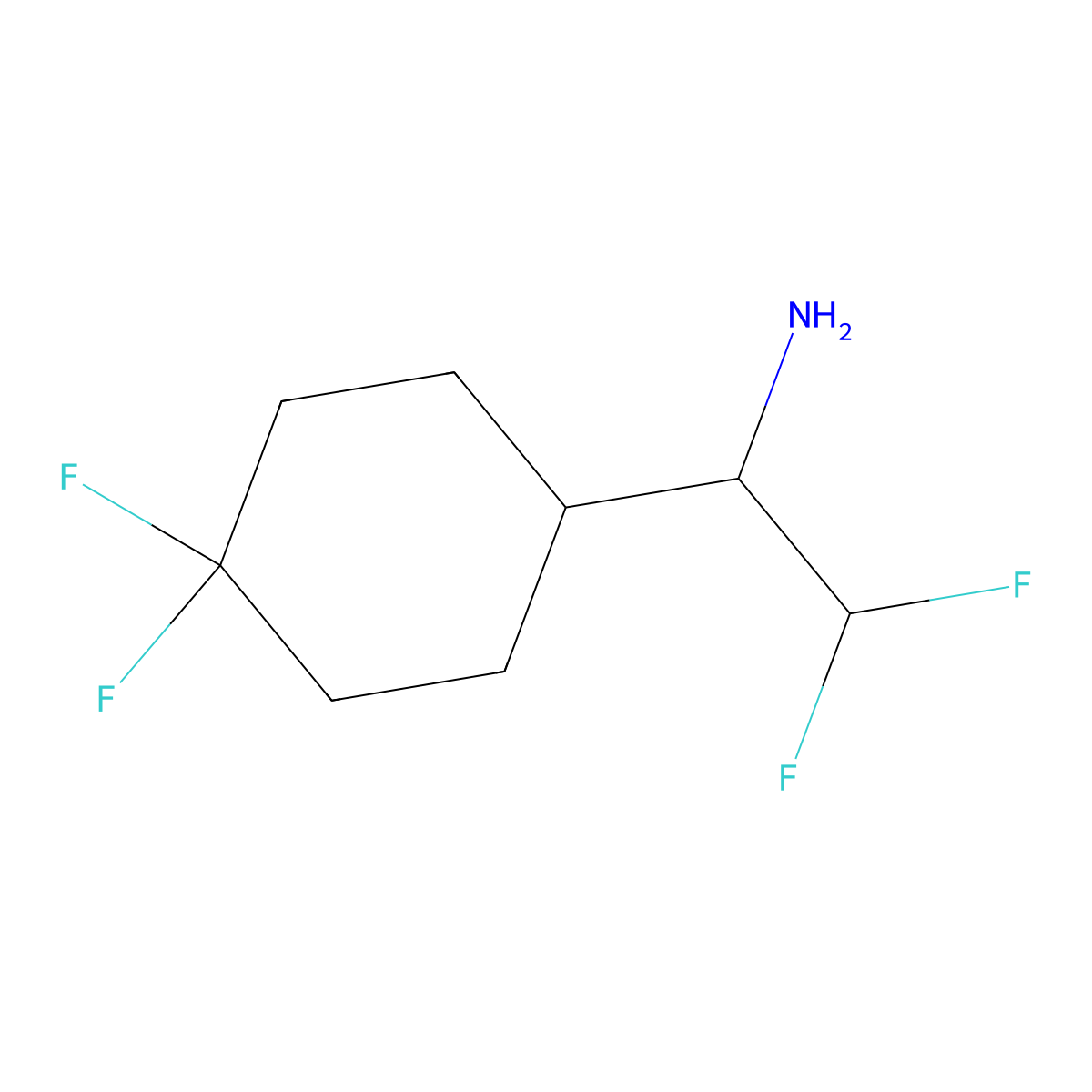 (1S)-1-(4,4-difluorocyclohexyl)-2,2-difluoroethan-1-amine molecular structure, CAS 2550996-40-0