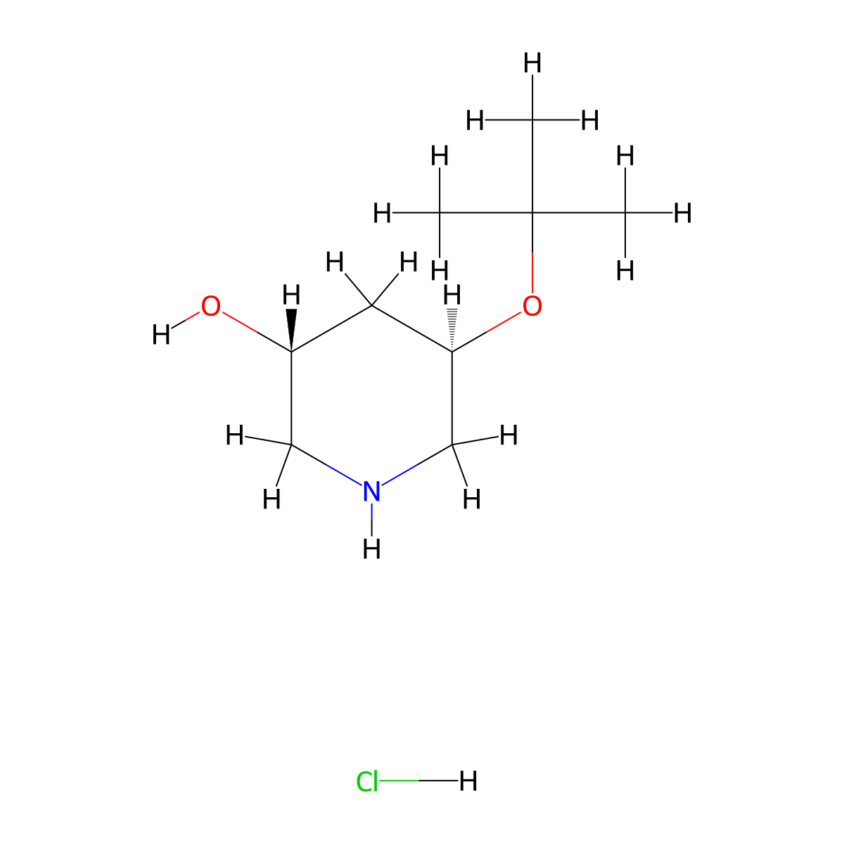 (3R,5R)-5-(tert-butoxy)piperidin-3-ol hydrochloride molecular structure, CAS 2550996-45-5