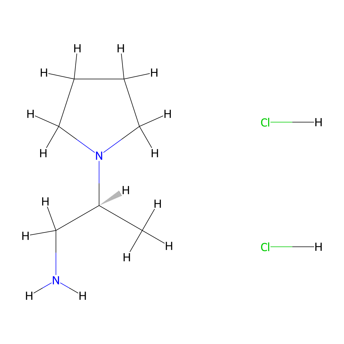 (2S)-2-(pyrrolidin-1-yl)propan-1-aminedihydrochloride molecular structure, CAS 2550996-46-6