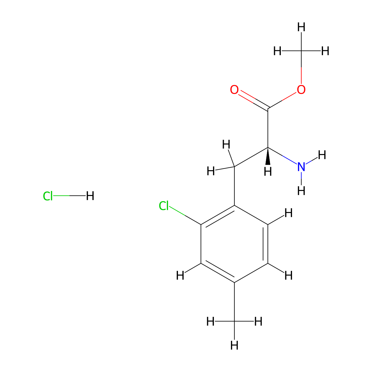Methyl (2r)-2-amino-3-(2-chloro-4-methylphenyl)propanoate hydrochloride molecular structure, CAS 2550996-47-7