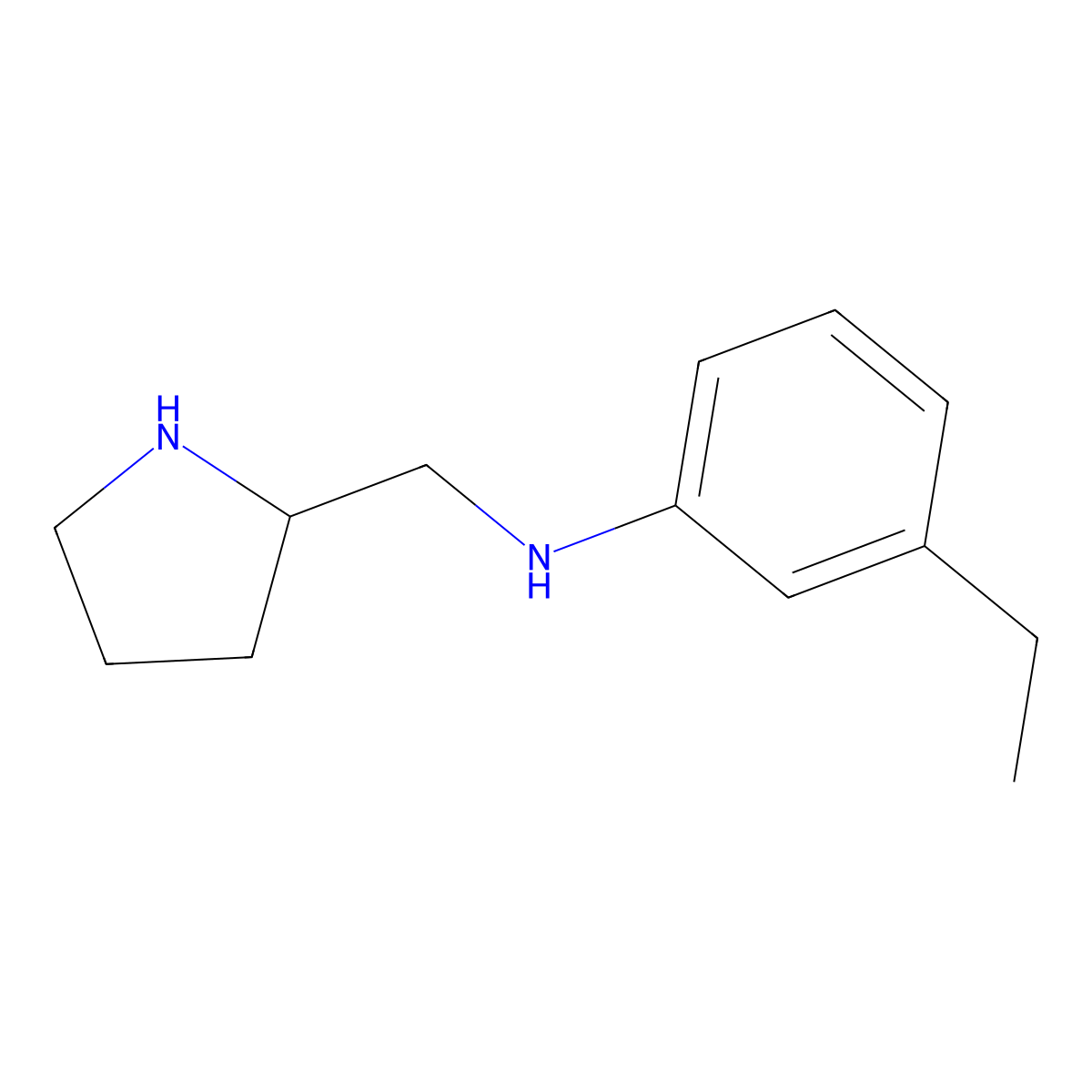 3-ethyl-N-{[(2S)-pyrrolidin-2-yl]methyl}aniline molecular structure, CAS 2550996-48-8