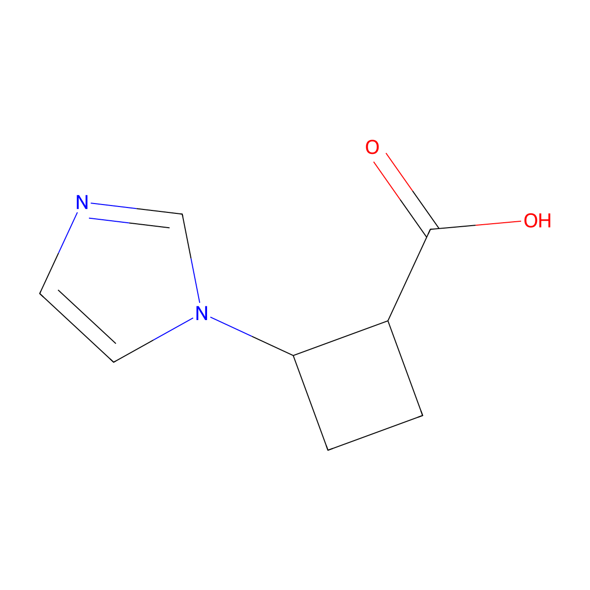 rac-(1R,2R)-2-(1H-imidazol-1-yl)cyclobutane-1-carboxylic acid molecular structure, CAS 2550996-61-5