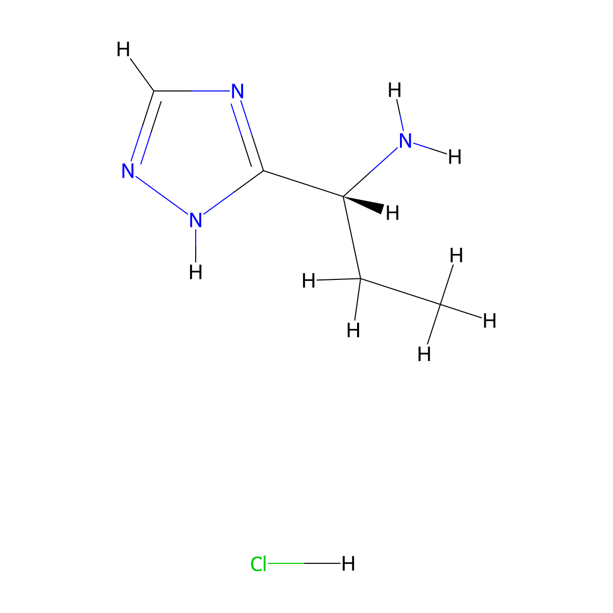 (1R)-1-(1H-1,2,4-Triazol-5-yl)propan-1-amine;hydrochloride molecular structure, CAS 2550996-68-2