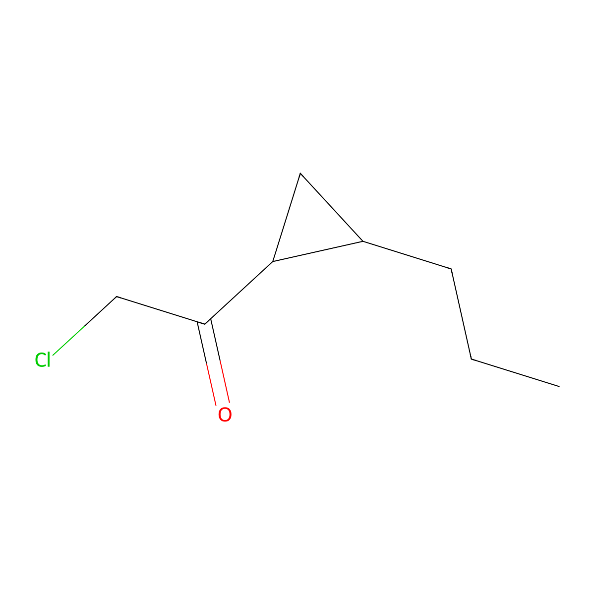 rac-2-chloro-1-[(1R,2R)-2-propylcyclopropyl]ethan-1-one molecular structure, CAS 2550996-74-0