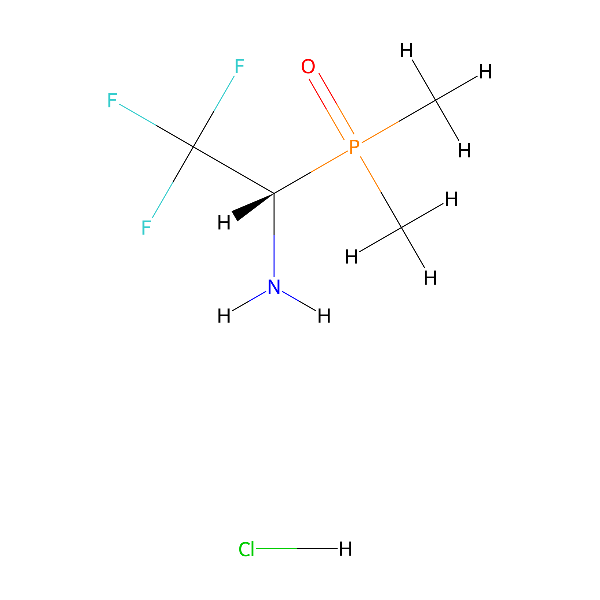 (1S)-1-Dimethylphosphoryl-2,2,2-trifluoroethanamine;hydrochloride molecular structure, CAS 2550996-77-3