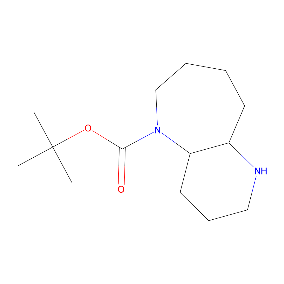 rac-tert-butyl (4aR,9aS)-decahydro-1H-pyrido[3,2-b]azepine-5-carboxylate molecular structure, CAS 2550996-78-4
