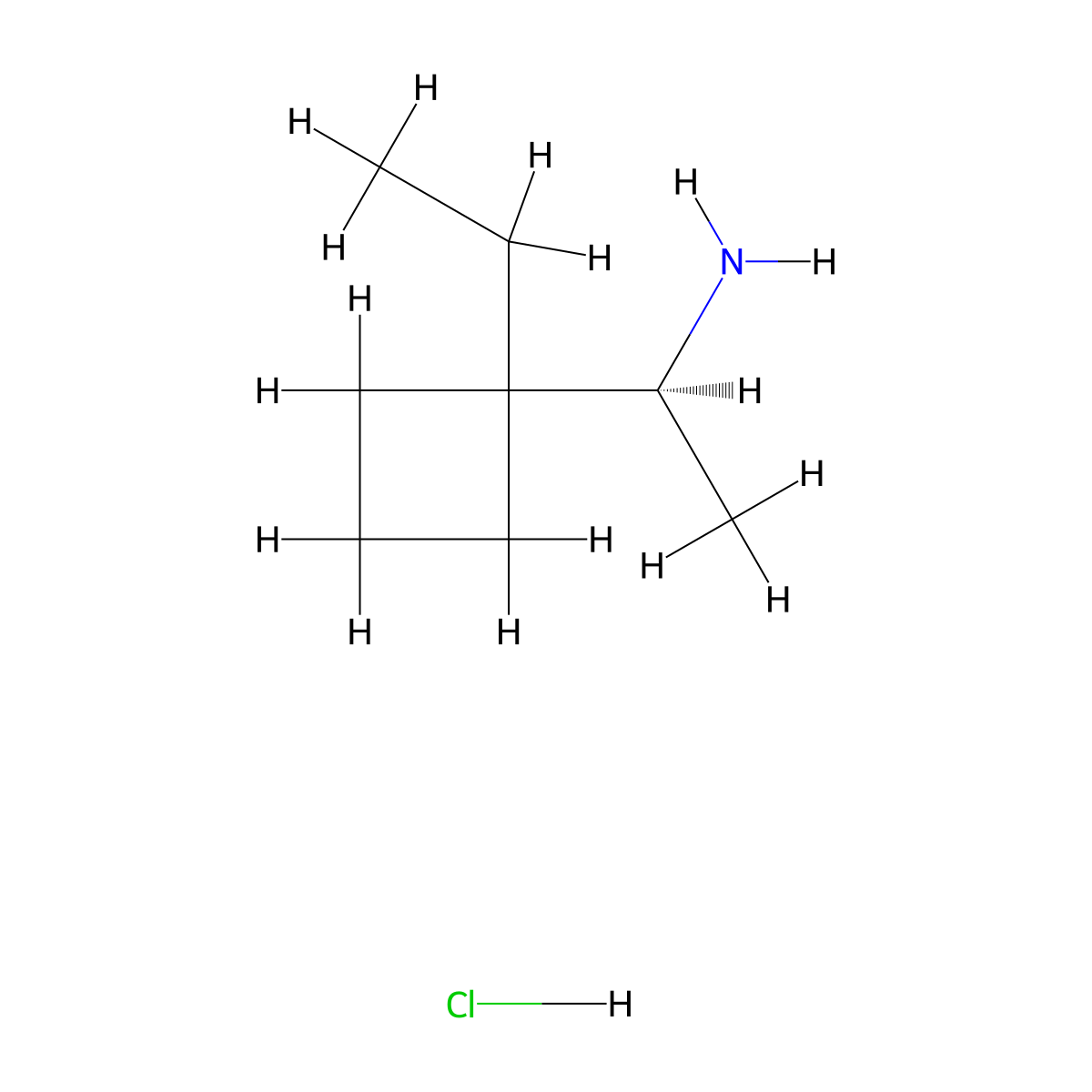 (1S)-1-(1-Ethylcyclobutyl)ethanamine;hydrochloride molecular structure, CAS 2550996-80-8