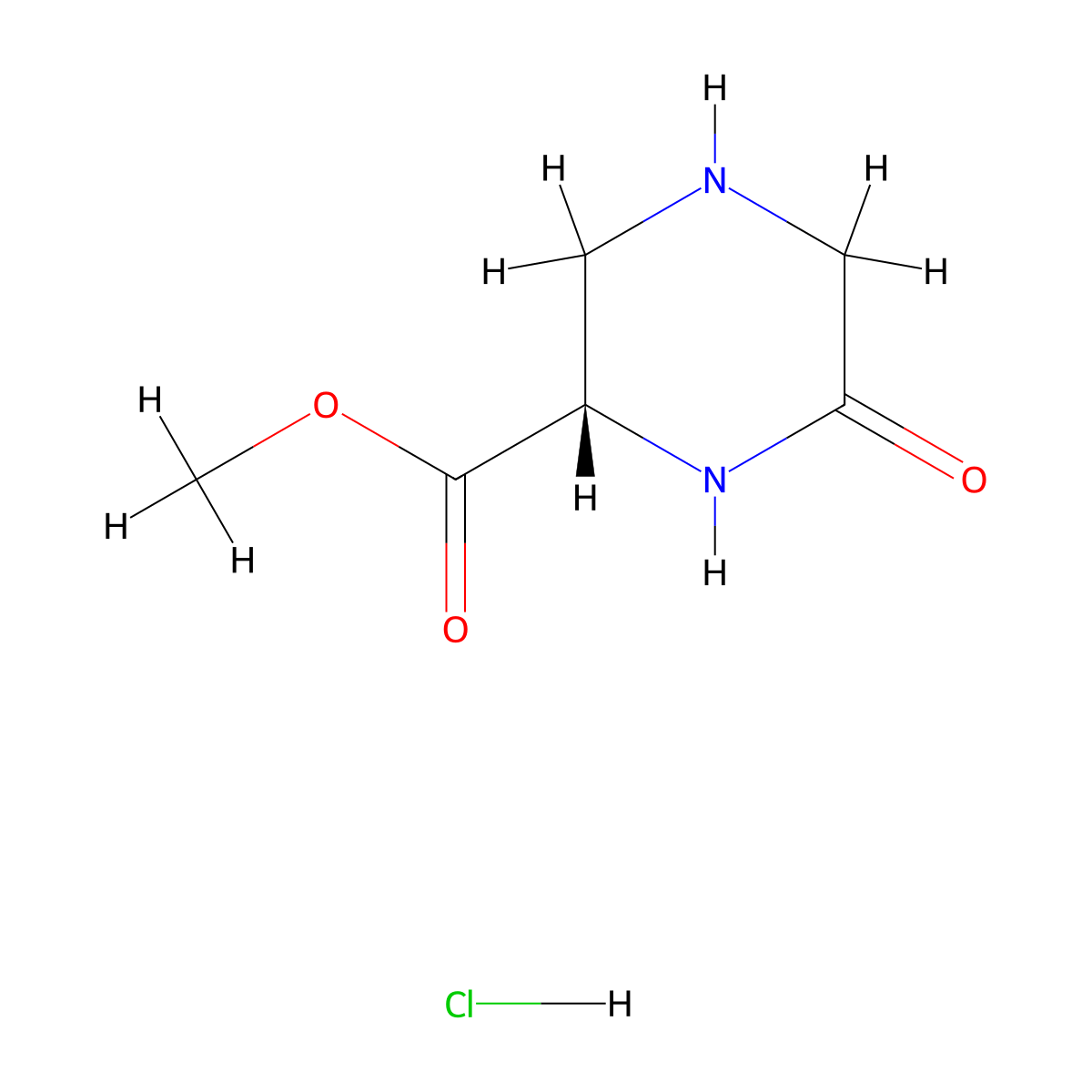 methyl (2S)-6-oxopiperazine-2-carboxylate hydrochloride molecular structure, CAS 2550996-91-1