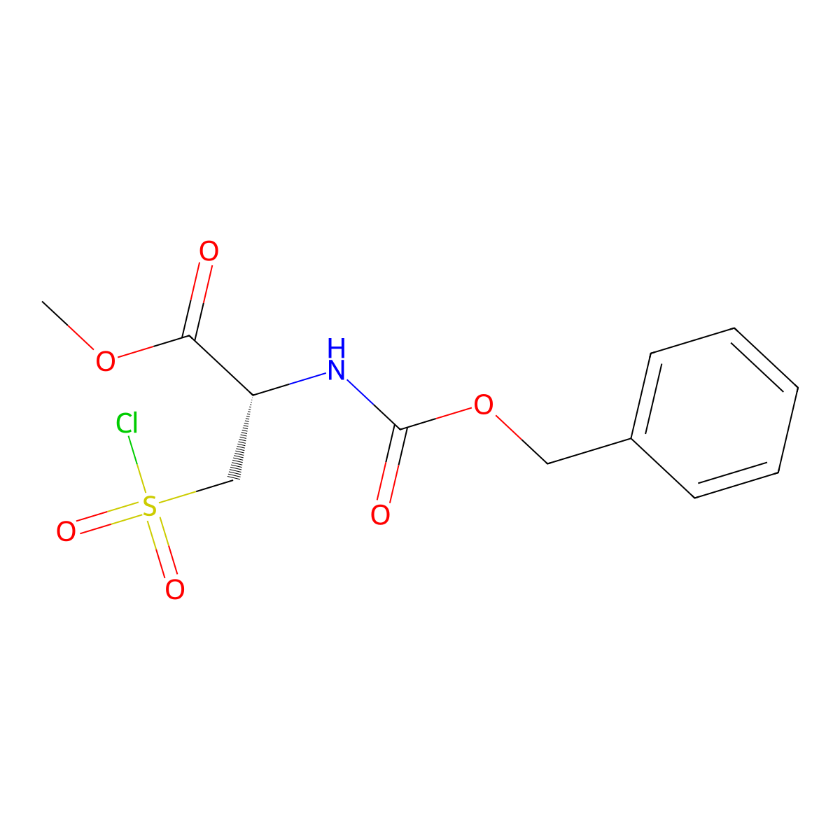 Methyl (2S)-3-chlorosulfonyl-2-(phenylmethoxycarbonylamino)propanoate molecular structure, CAS 2550996-97-7