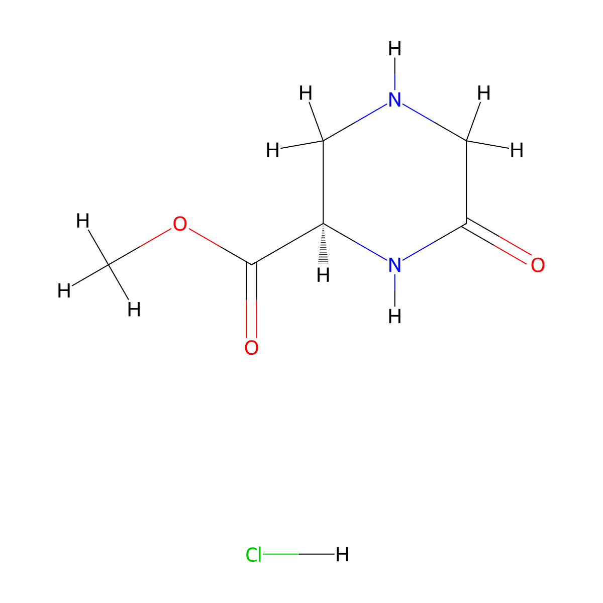 methyl (2R)-6-oxopiperazine-2-carboxylate hydrochloride molecular structure, CAS 2550997-05-0