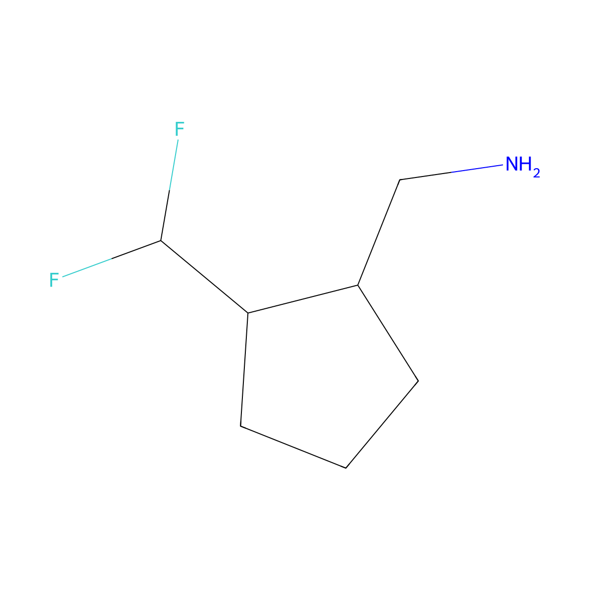 [(1R,2R)-2-(Difluoromethyl)cyclopentyl]methanamine molecular structure, CAS 2550997-17-4