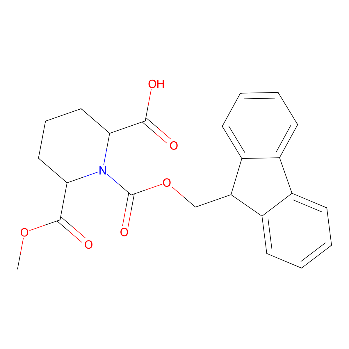(2R,6S)-1-(9H-Fluoren-9-ylmethoxycarbonyl)-6-methoxycarbonylpiperidine-2-carboxylic acid molecular structure, CAS 2550997-21-0