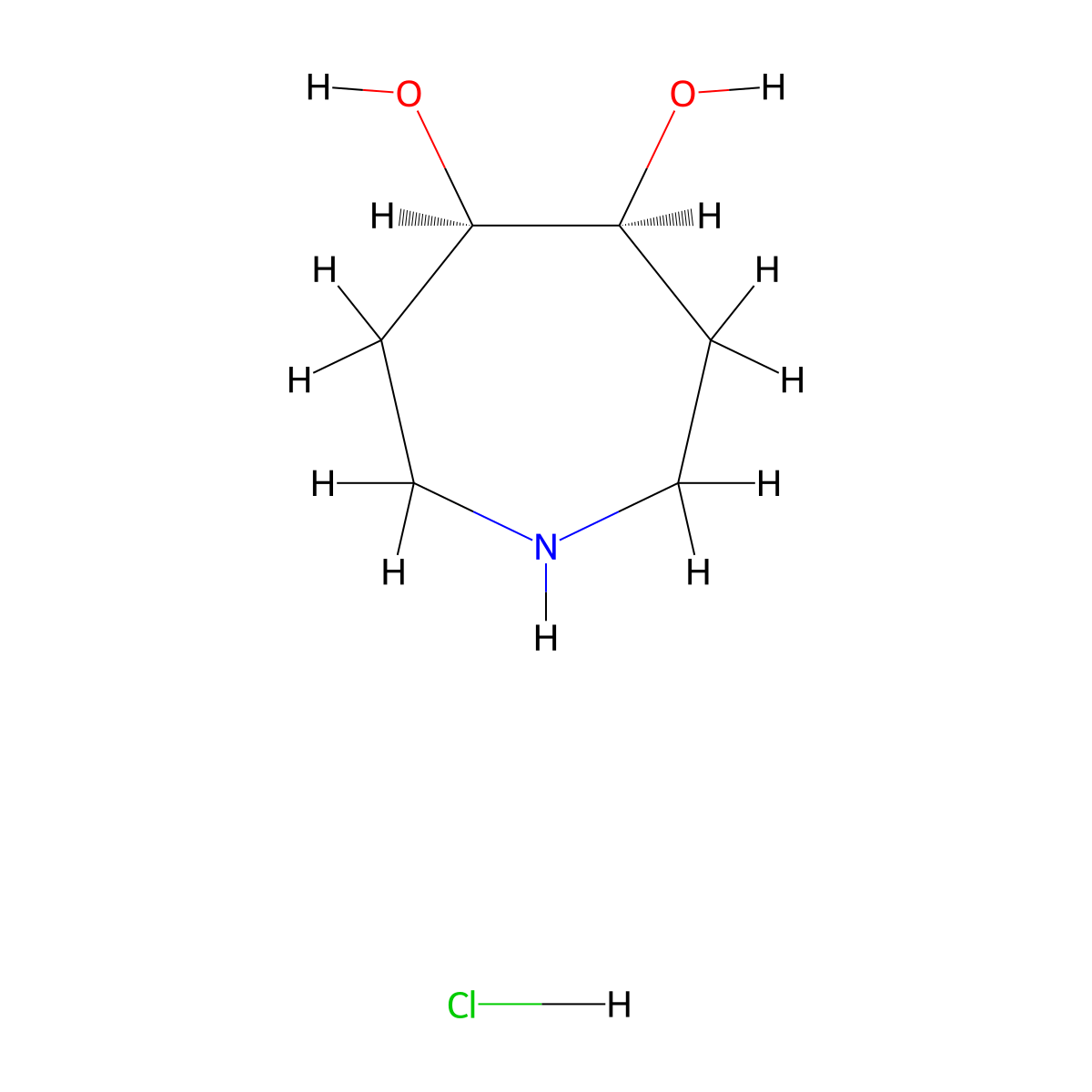 rac-(4R,5S)-azepane-4,5-diol hydrochloride molecular structure, CAS 2550997-23-2
