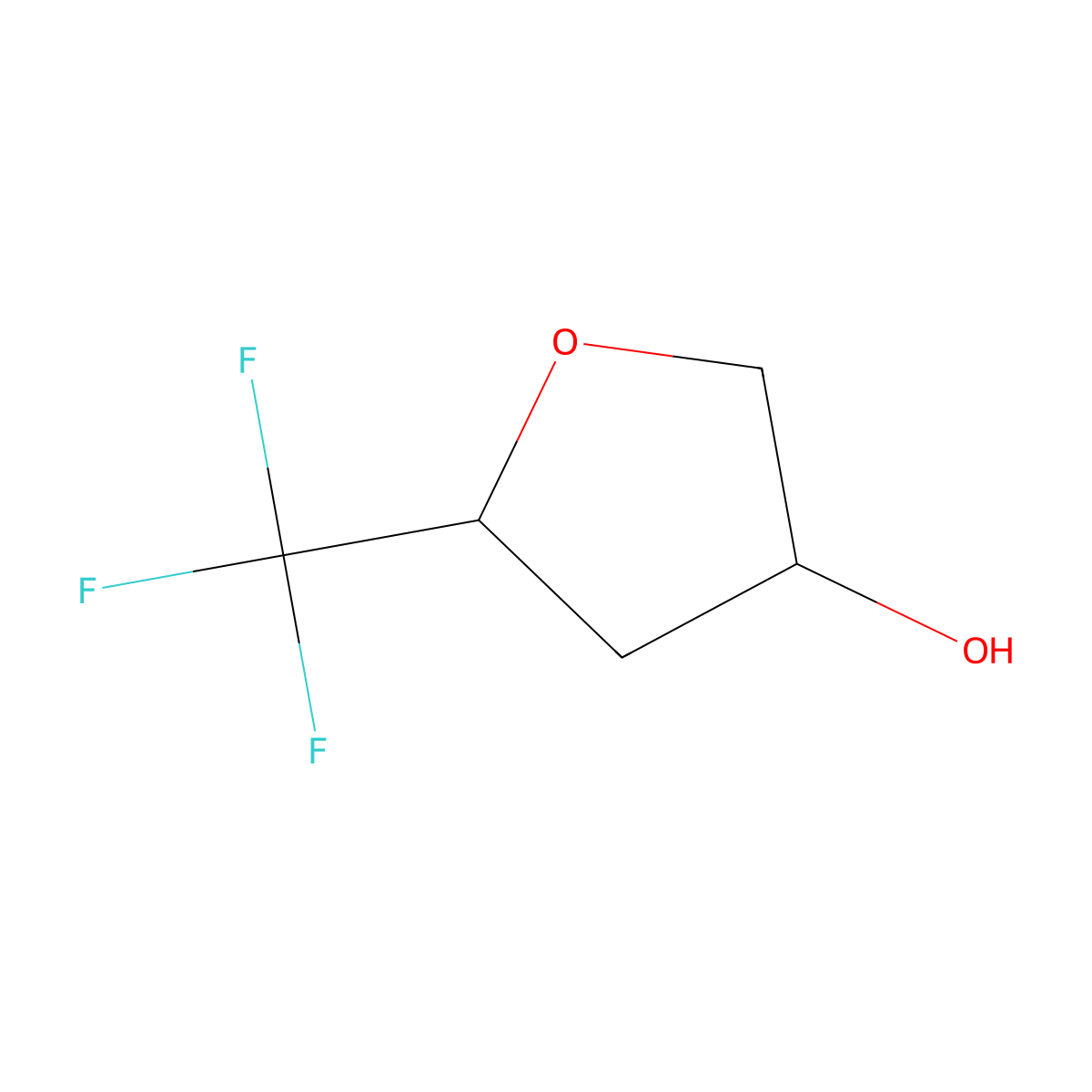 rac-(3R,5R)-5-(trifluoromethyl)oxolan-3-ol molecular structure, CAS 2550997-27-6