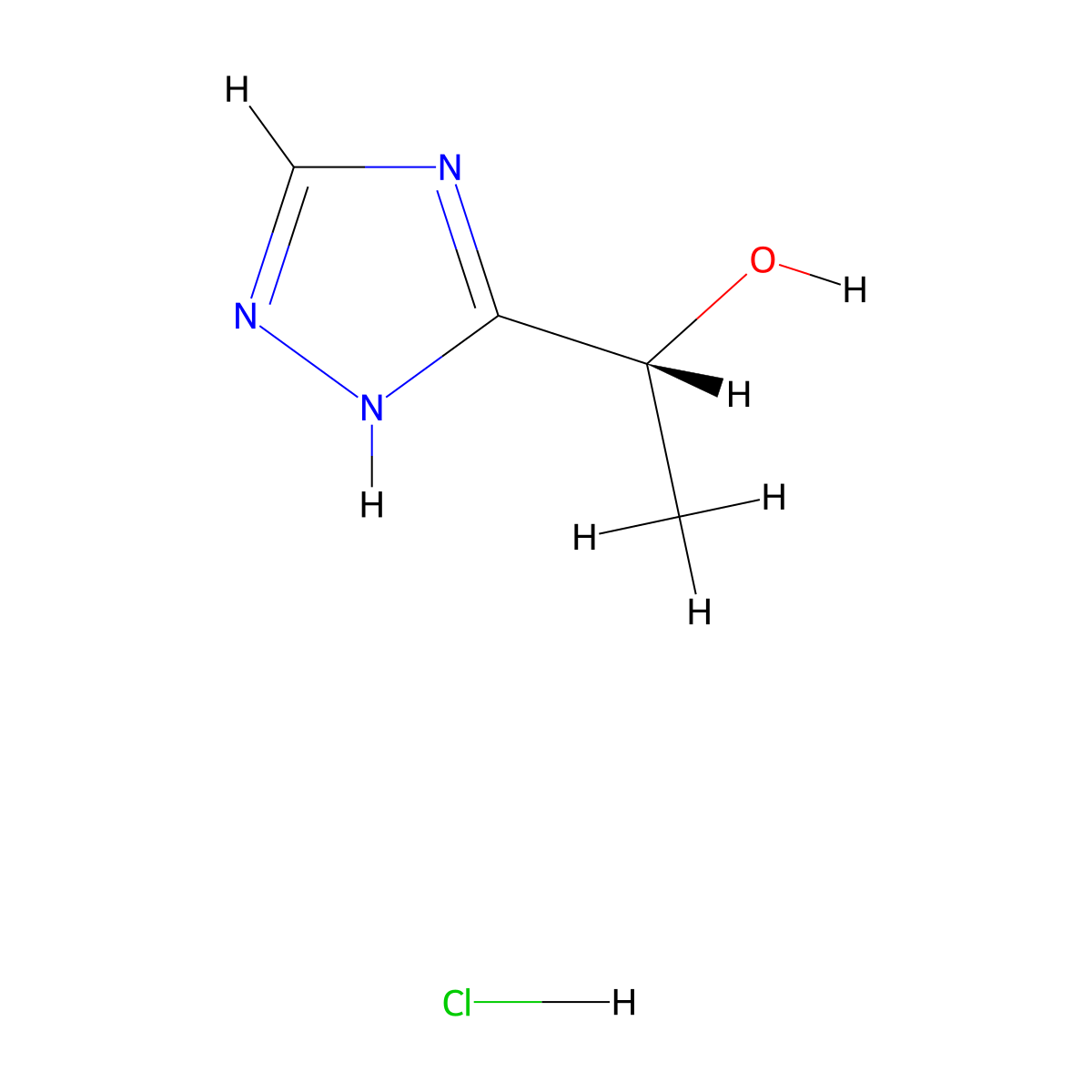 (1R)-1-(1H-1,2,4-triazol-3-yl)ethan-1-ol hydrochloride molecular structure, CAS 2550997-28-7