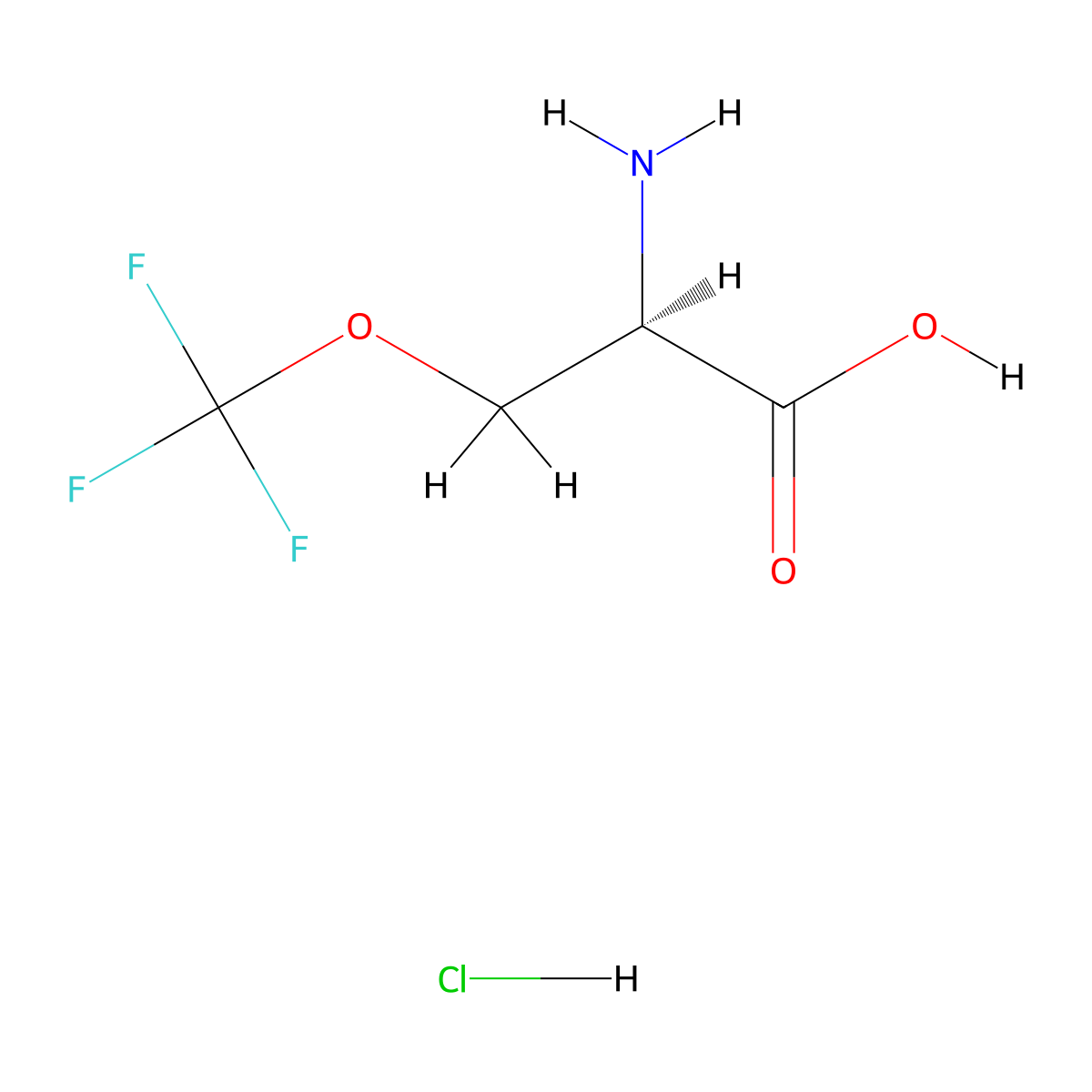 (2R)-2-amino-3-(trifluoromethoxy)propanoicacidhydrochloride molecular structure, CAS 2550997-29-8