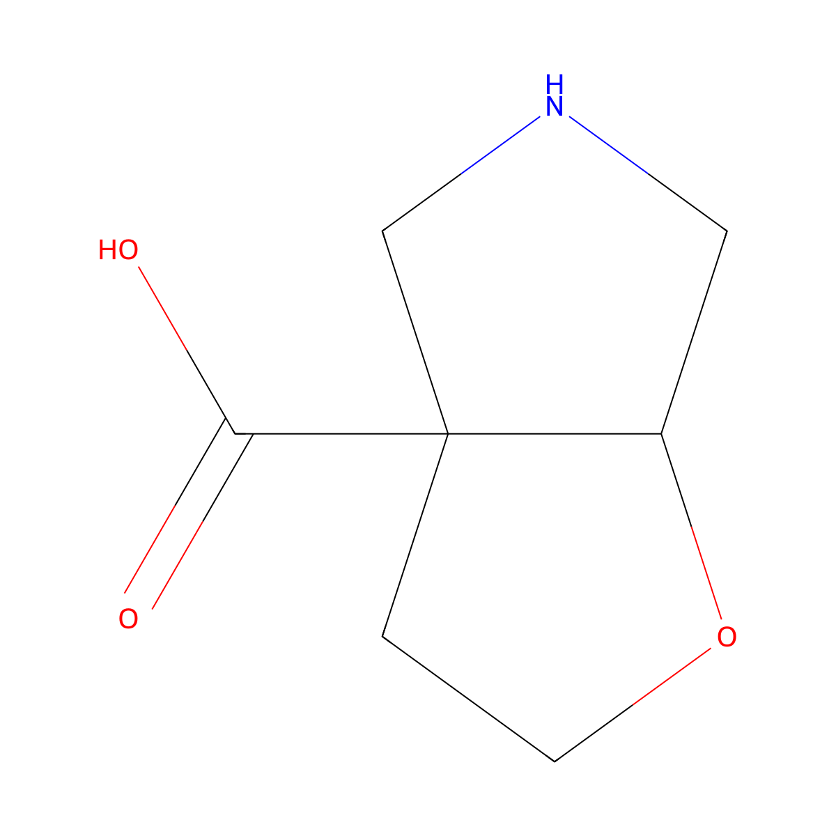 rac-(3aR,6aS)-hexahydro-2H-furo[2,3-c]pyrrole-3a-carboxylic acid molecular structure, CAS 2550997-31-2