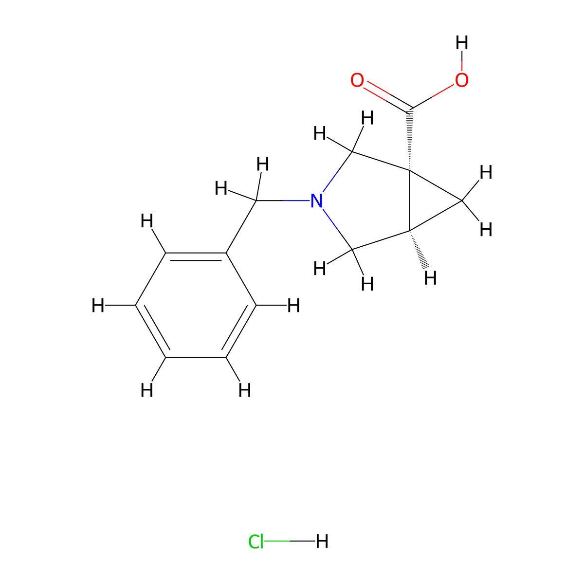 (1R,5R)-3-benzyl-3-azabicyclo[3.1.0]hexane-1-carboxylic acid hydrochloride molecular structure, CAS 2550997-35-6