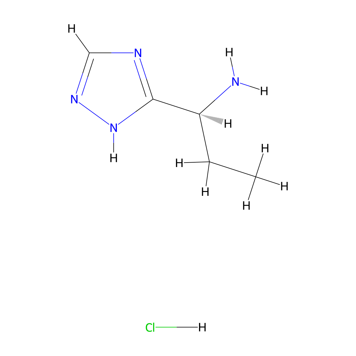 (1S)-1-(1H-1,2,4-Triazol-5-yl)propan-1-amine;hydrochloride molecular structure, CAS 2550997-38-9