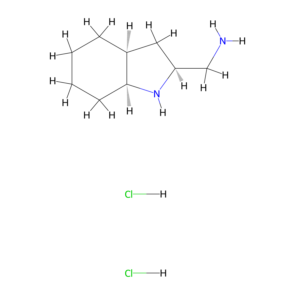 [(2S,3As,7aS)-2,3,3a,4,5,6,7,7a-octahydro-1H-indol-2-yl]methanamine;dihydrochloride molecular structure, CAS 2550997-42-5