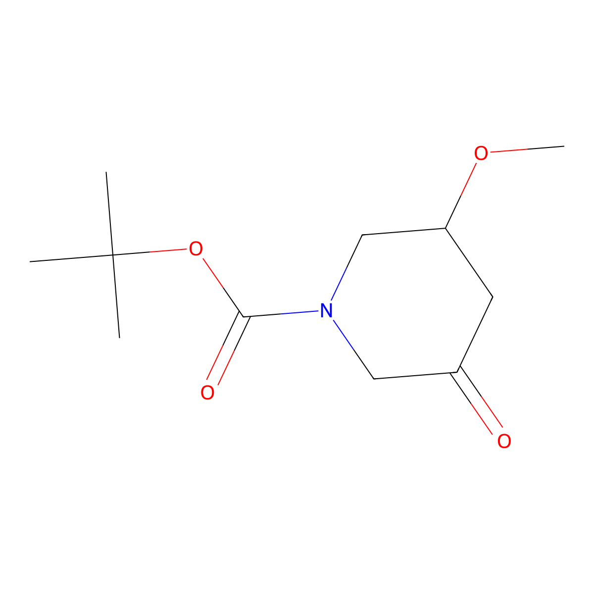 tert-butyl (3R)-3-methoxy-5-oxopiperidine-1-carboxylate molecular structure, CAS 2550997-48-1