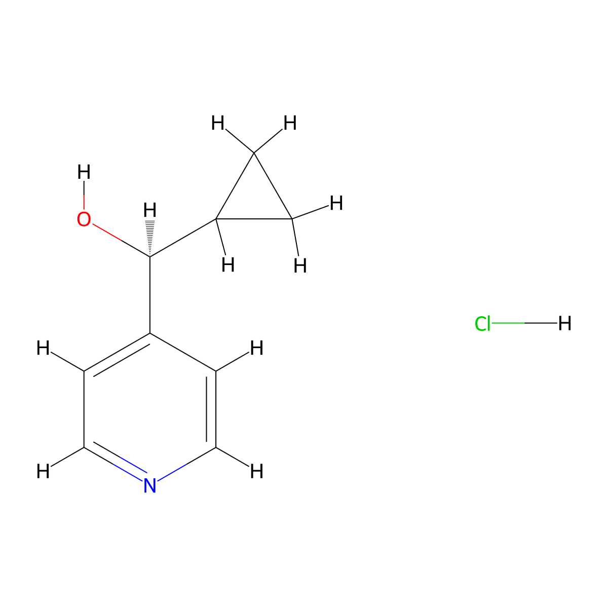 (S)-cyclopropyl(pyridin-4-yl)methanol hydrochloride molecular structure, CAS 2550997-54-9