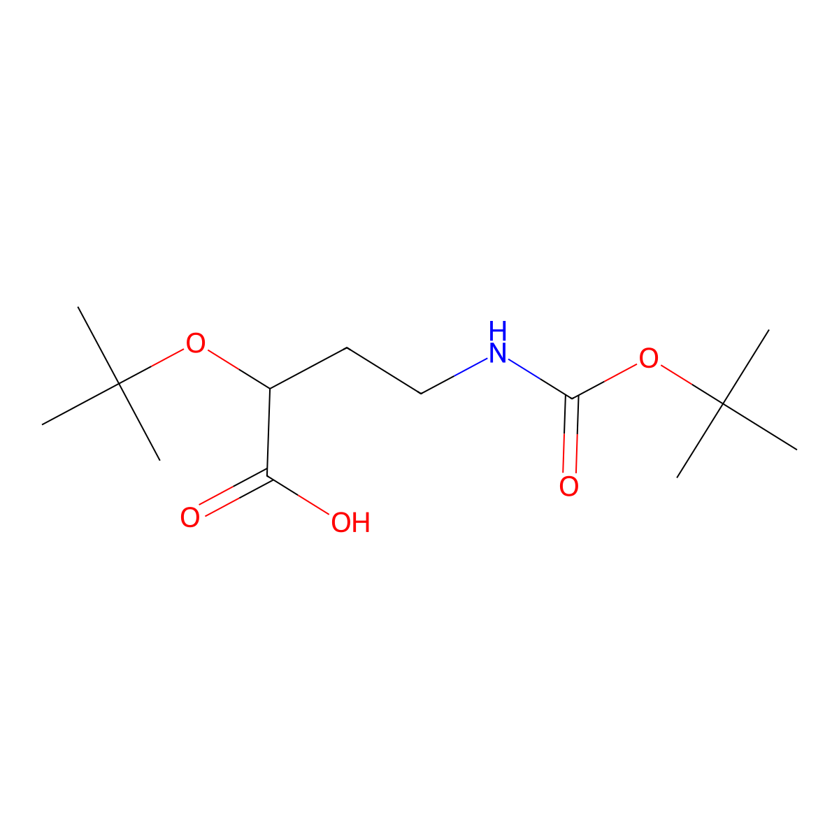 (2S)-2-(tert-butoxy)-4-(((tert-butoxy)carbonyl)amino)butanoic acid molecular structure, CAS 2550997-56-1