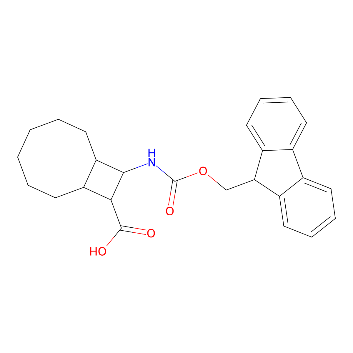 rac-(1R,8S,9S,10S)-10-({[(9H-fluoren-9-yl)methoxy]carbonyl}amino)bicyclo[6.2.0]decane-9-carboxylicacid molecular structure, CAS 2550997-57-2