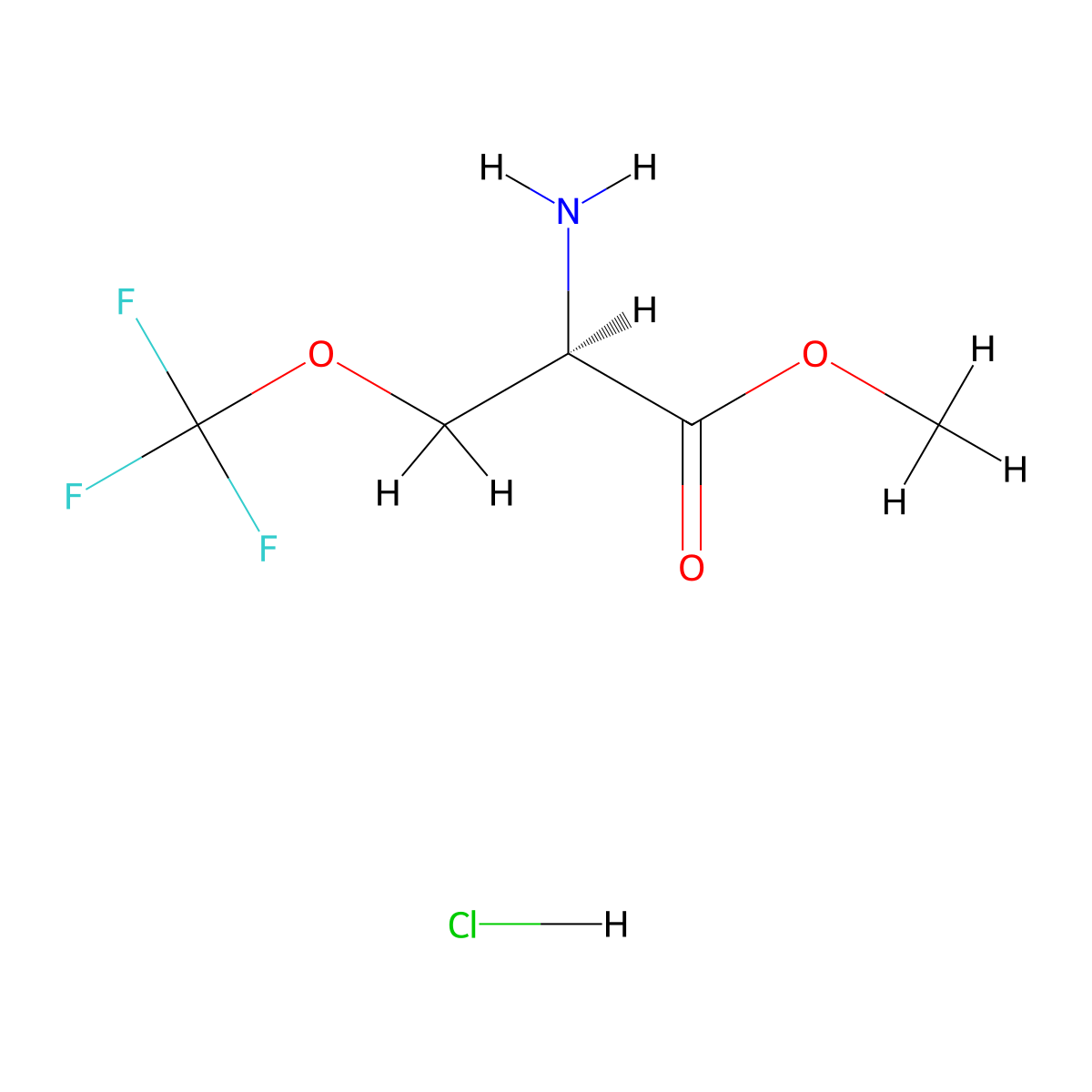 methyl(2R)-2-amino-3-(trifluoromethoxy)propanoatehydrochloride molecular structure, CAS 2550997-60-7