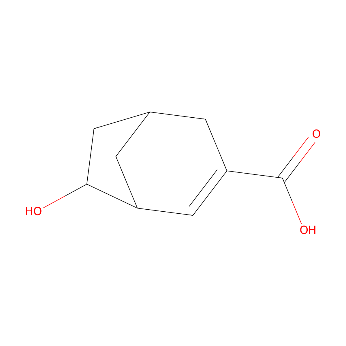 rac-(1R,5S,7S)-7-hydroxybicyclo(3.2.1)oct-2-ene-3-carboxylic acid molecular structure, CAS 2550997-64-1