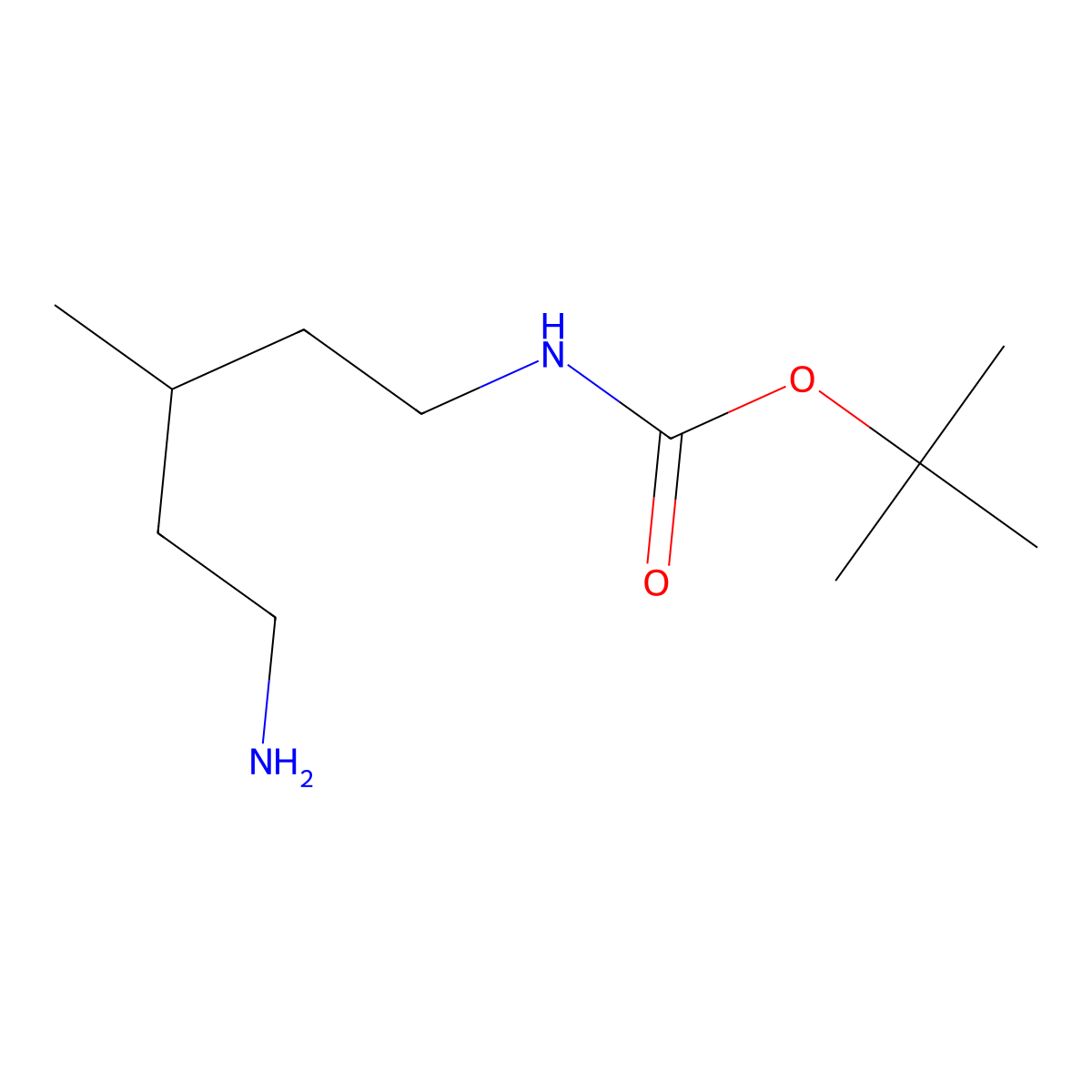 tert-butyl N-[(3R)-5-amino-3-methylpentyl]carbamate molecular structure, CAS 2550997-78-7