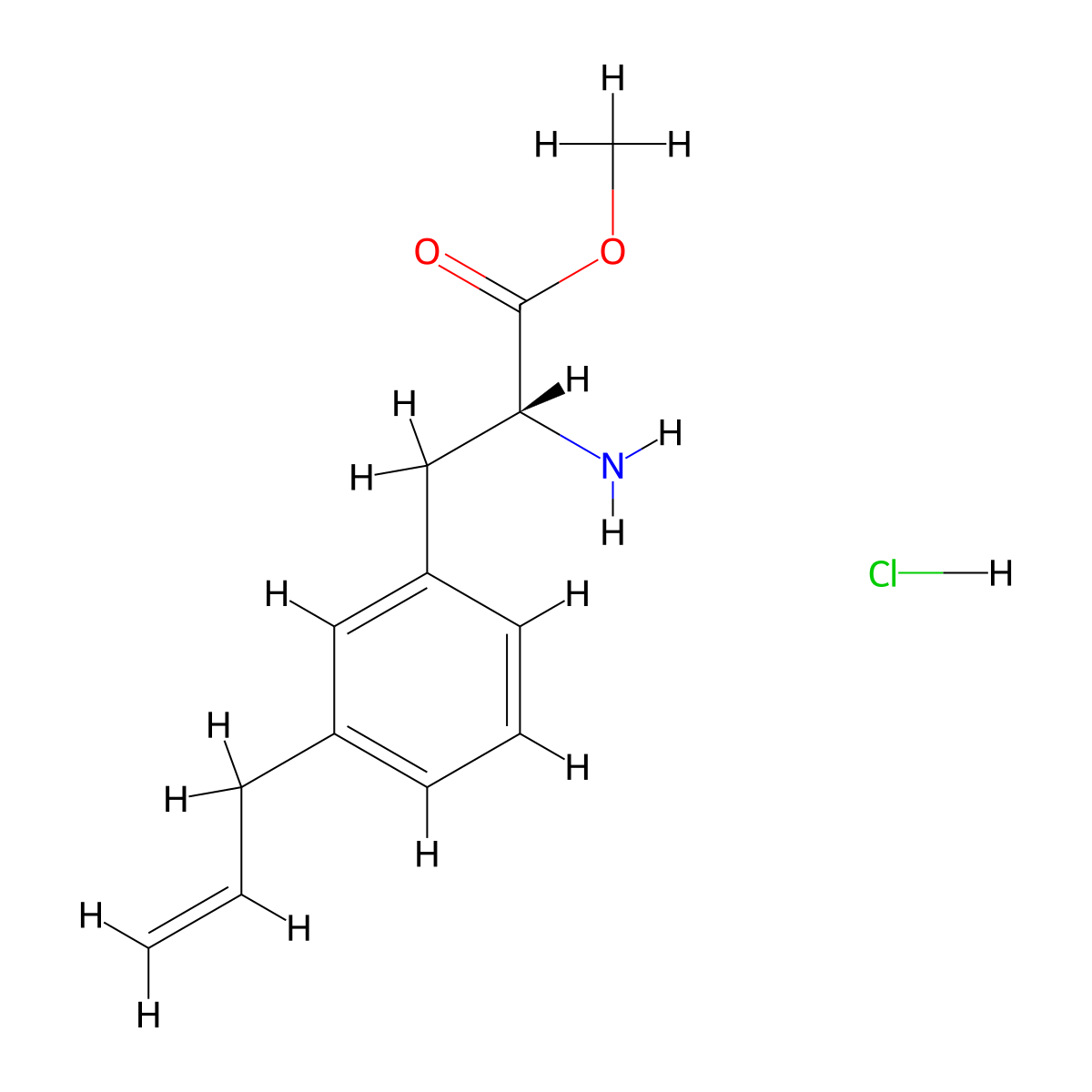 methyl (2R)-2-amino-3-(3-(prop-2-en-1-yl)phenyl)propanoate hydrochloride molecular structure, CAS 2550997-79-8