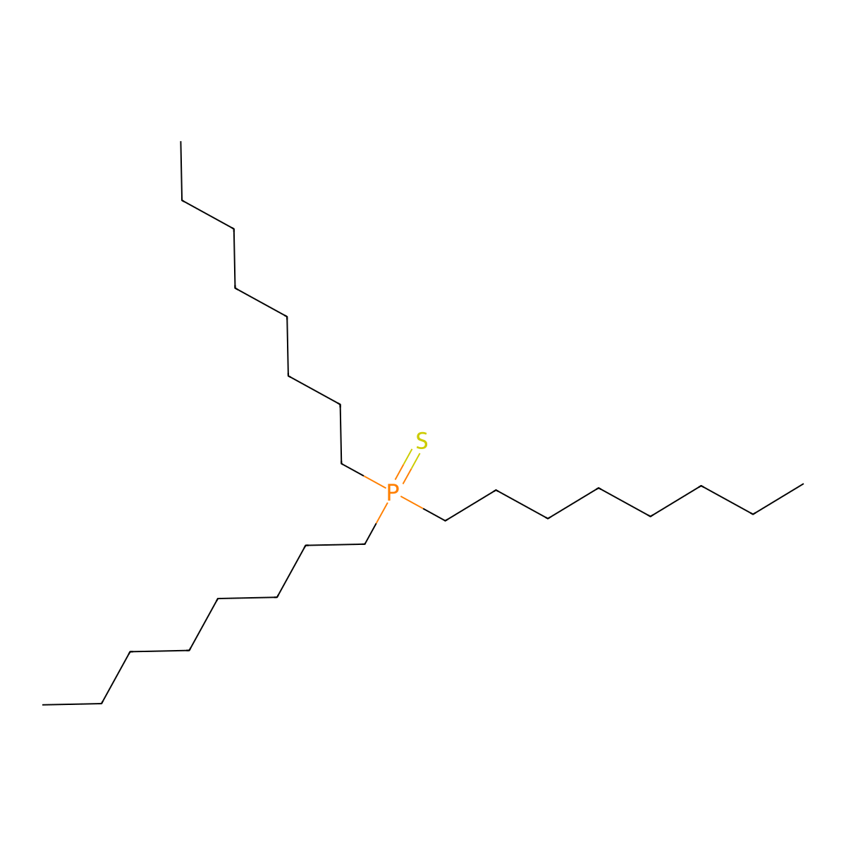 Phosphine sulfide, trioctyl- molecular structure, CAS 2551-53-3