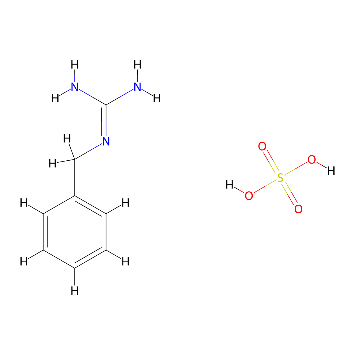 Guanidine, N-(phenylmethyl)-, sulfate (2:1) molecular structure, CAS 2551-73-7