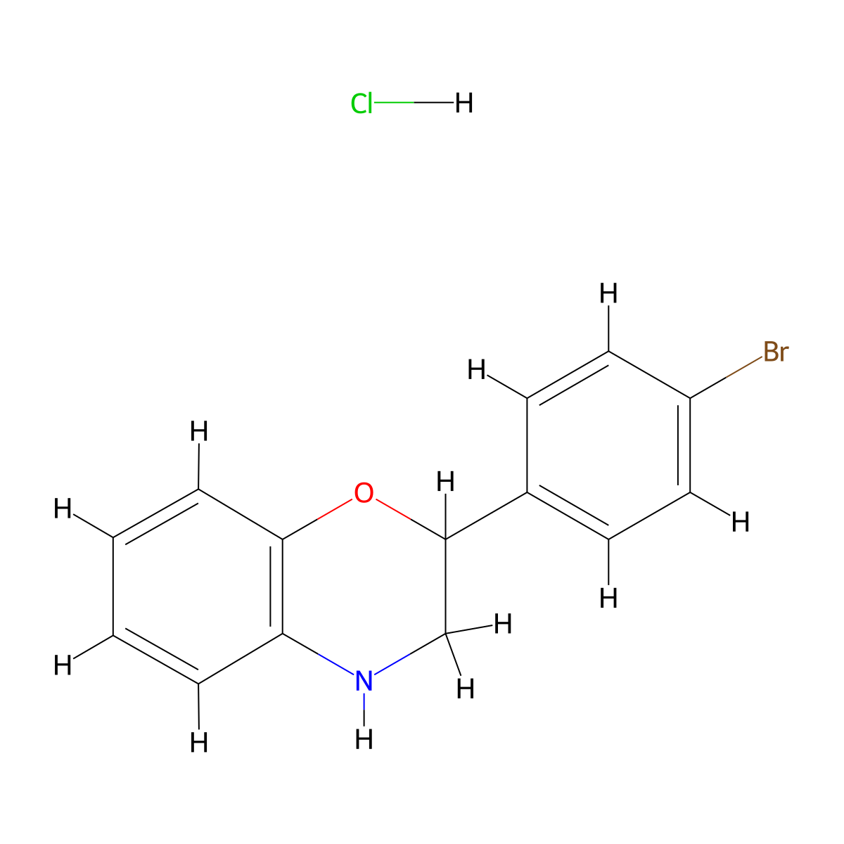 2-(4-Bromophenyl)-3,4-dihydro-2h-1,4-benzoxazine hydrochloride molecular structure, CAS 2551114-39-5