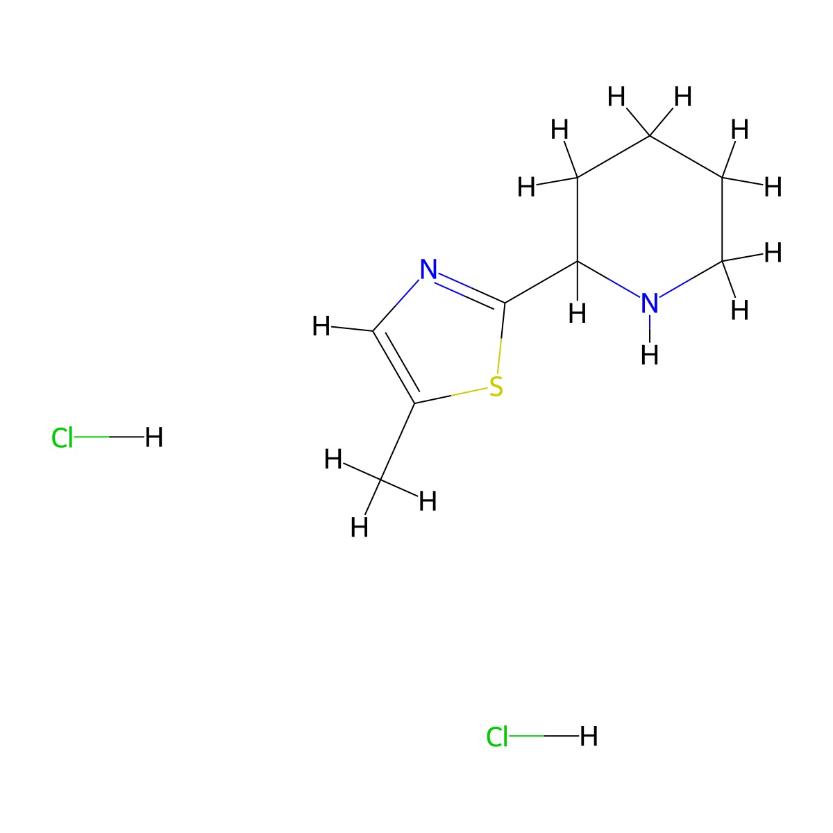 2-(5-Methyl-1,3-thiazol-2-yl)piperidinedihydrochloride molecular structure, CAS 2551114-40-8