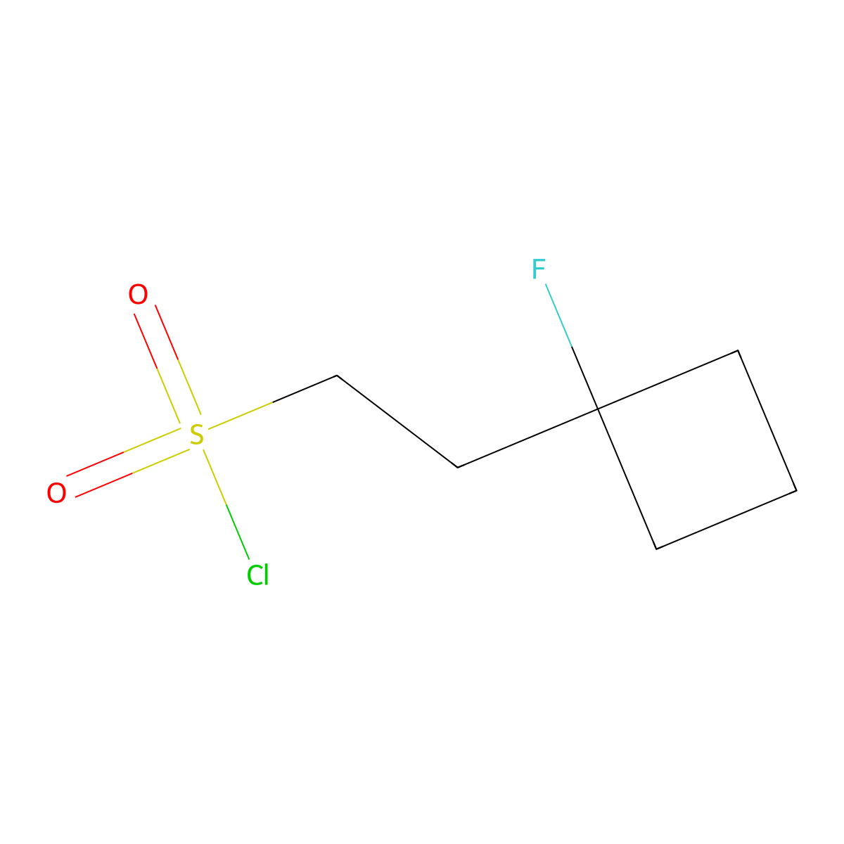 2-(1-Fluorocyclobutyl)ethanesulfonyl chloride molecular structure, CAS 2551114-45-3