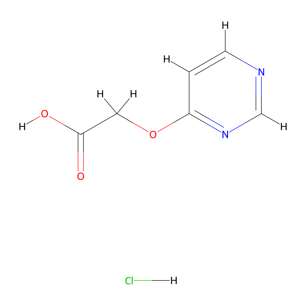2-(Pyrimidin-4-yloxy)acetic acid hydrochloride molecular structure, CAS 2551114-52-2