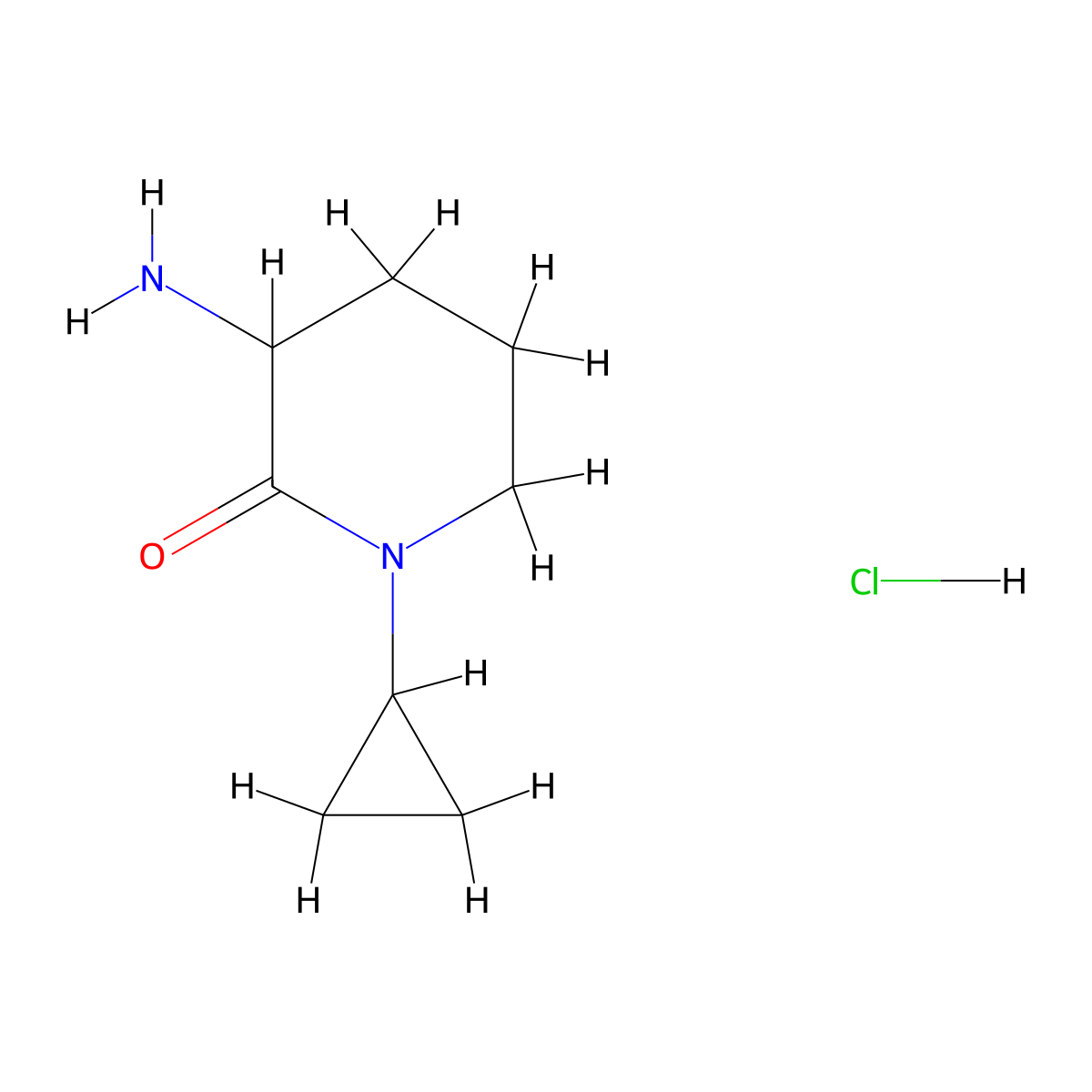 3-Amino-1-cyclopropylpiperidin-2-one hydrochloride molecular structure, CAS 2551114-53-3