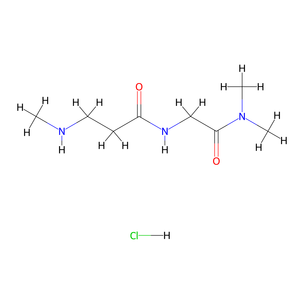 N-[(dimethylcarbamoyl)methyl]-3-(methylamino)propanamide hydrochloride molecular structure, CAS 2551114-59-9